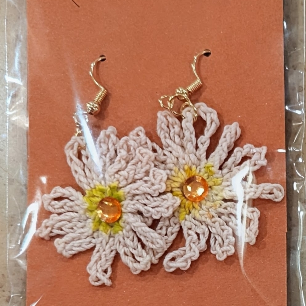Elegant Floral Crochet Earrings